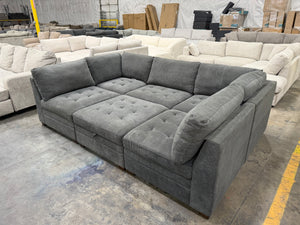 Tisdale 6-Piece Fabric Sectional - Gray