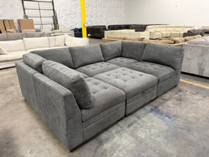 Tisdale 6-Piece Fabric Sectional - Gray