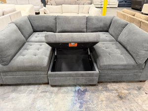 Tisdale 6-Piece Fabric Sectional - Gray