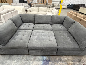 Tisdale 6-Piece Fabric Sectional - Gray