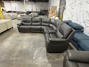 Gilman Creek Wylder Leather Power Sectional