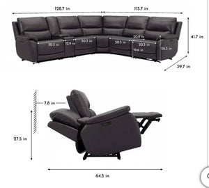 Gilman Creek Wylder Leather Power Sectional