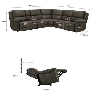 Carlin Fabric Power Reclining Sectional with Power Headrests
