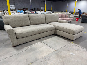 Beige Roll Arm Chaise Sectional