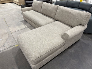 Beige Roll Arm Chaise Sectional