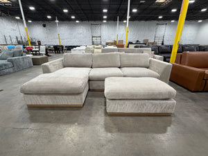 Henredon Caley Reversible Sofa Chaise with Ottoman