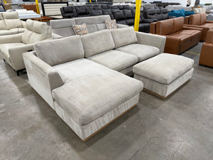 Henredon Caley Reversible Sofa Chaise with Ottoman