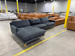 Safavieh Black Velvet Sectional