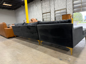 Safavieh Black Velvet Sectional