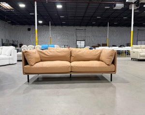 Crate & Barrel Wells 84” Leather Sofa