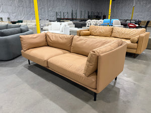 Crate & Barrel Wells 84” Leather Sofa