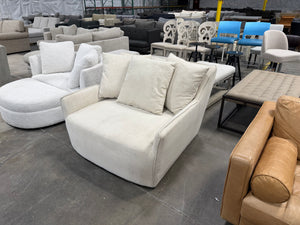 Cream Oversized Swivel Accent Chair with Pillows