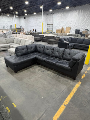Black 2pc Leather Sectional