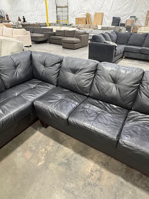 Black 2pc Leather Sectional