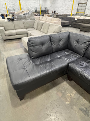 Black 2pc Leather Sectional
