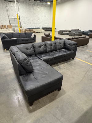 Black 2pc Leather Sectional
