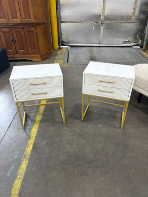 White/Gold Nightstand Set