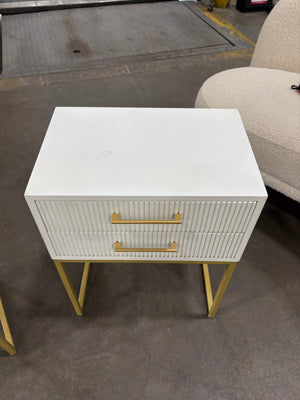 White/Gold Nightstand Set