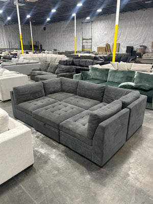 Tisdale 6-Piece Fabric Sectional - Gray
