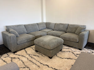 Gray Corduroy Sectional