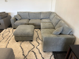 Gray Corduroy Sectional