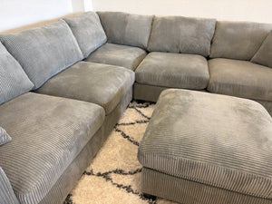 Gray Corduroy Sectional