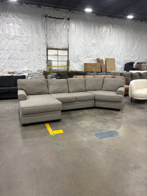 Pewter 3 Piece Wedge Sectional Sofa