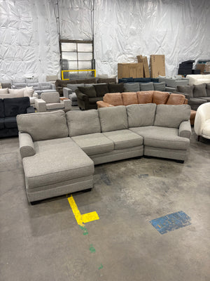 Pewter 3 Piece Wedge Sectional Sofa