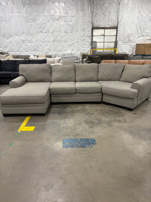 Pewter 3 Piece Wedge Sectional Sofa