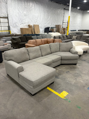 Pewter 3 Piece Wedge Sectional Sofa