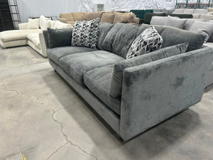 Dark Gray Velvet Sofa
