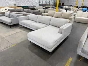 Light Gray Modern Chaise Sectional Sofa