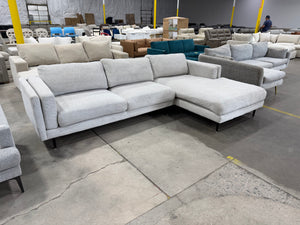 Light Gray Modern Chaise Sectional Sofa