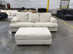 Deep Beige Sofa w/ Ottoman