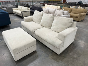 Deep Beige Sofa w/ Ottoman