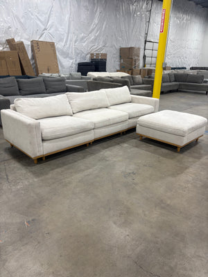 Modern Modular Beige Sectional w/ Ottoman
