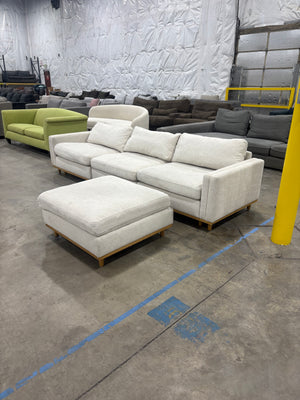 Modern Modular Beige Sectional w/ Ottoman