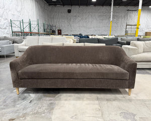 Brown Chenille Slope Arm Sofa