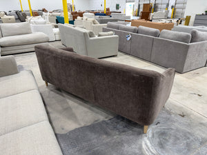 Brown Chenille Slope Arm Sofa
