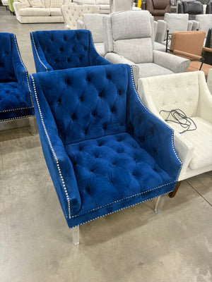 Set of 3 Royal Blue Accent Chairs