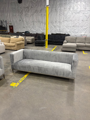 Gray Velvet Sofa & LoveSeat