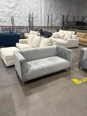 Gray Velvet Sofa & LoveSeat
