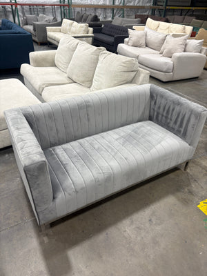 Gray Velvet Sofa & LoveSeat