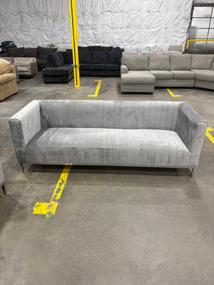Gray Velvet Sofa & LoveSeat
