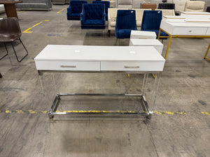 Glossy White 2-Drawer Console Table