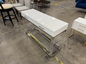 Glossy White 2-Drawer Console Table
