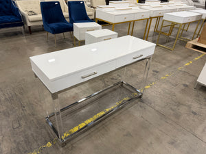 Glossy White 2-Drawer Console Table