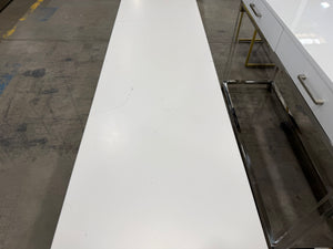 White Geometric 3-Door Credenza / Sideboard Cabinet