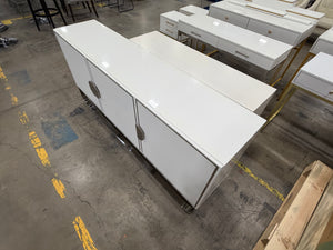 White 3-Door Credenza with Chrome Frame