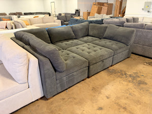 Tisdale 6-Piece Fabric Sectional - Gray